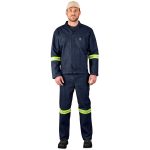 Vintage 100% Cotton Denim Conti Suit - Reflective Arms, Legs & Back - Yellow Tape - Image 4