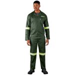 Acid Resistant Polycotton Conti Suit - Reflective Arm & Legs - Yellow Tape - Image 3