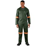 Acid Resistant Polycotton Conti Suit - Reflective Arm, Legs & Back - Orange Tape - Image 2