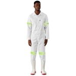 Safety Polycotton Boiler Suit - Reflective Arms Legs & Back - Yellow Tape - Image 4
