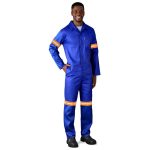 Safety Polycotton Boiler Suit - Reflective Arms Legs & Back - Orange Tape - Image 6