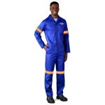 Safety Polycotton Boiler Suit - Reflective Arms Legs & Back - Orange Tape - Image 5