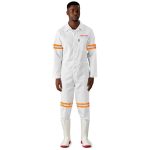 Safety Polycotton Boiler Suit - Reflective Arms Legs & Back - Orange Tape - Image 2