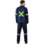Cast Premium 100% Cotton Denim Jacket - Reflective Arms & Back - Yellow Tape - Image 4
