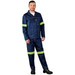 Cast Premium 100% Cotton Denim Jacket - Reflective Arms & Back - Yellow Tape - Image 5