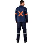 Cast Premium 100% Cotton Denim Jacket - Reflective Arms & Back - Orange Tape - Image 7