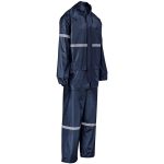 Outdoor Hi-Viz Reflective Polyester/PVC Rainsuit - Navy - Image 2