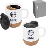 Serendipio Sienna Cork & Ceramic Sublimation Coffee Mug - 340ml - Image 11