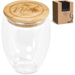 Okiyo Moco Glass & Bamboo Double-Wall Cup - 350ml - Image 2