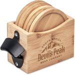 Okiyo Kanpai Bamboo Coaster & Bottle Opener Set - Image 6