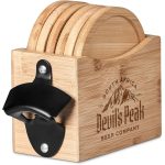 Okiyo Kanpai Bamboo Coaster & Bottle Opener Set - Image 10