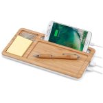 Okiyo Musen Bamboo Wireless Charger Desk Organiser - Image 11