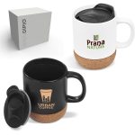 Serendipio Sienna Cork & Ceramic Coffee Mug - 340ml - Image 2