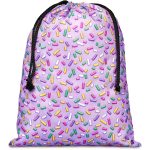 Pre-Printed Sample Hoppla Benguela Jumbo Polyester Drawstring Pouch - Image 5