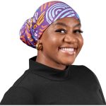 Pre-Printed Sample Hoppla Crown Polyester Head Wrap - Image 3