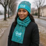 Pre-Printed Sample Hoppla Snowflake Polar Fleece Beanie - Image 2